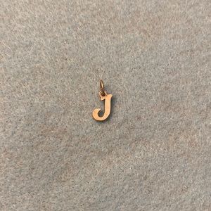 JAMES AVERY “J” script font charm, sterling silver